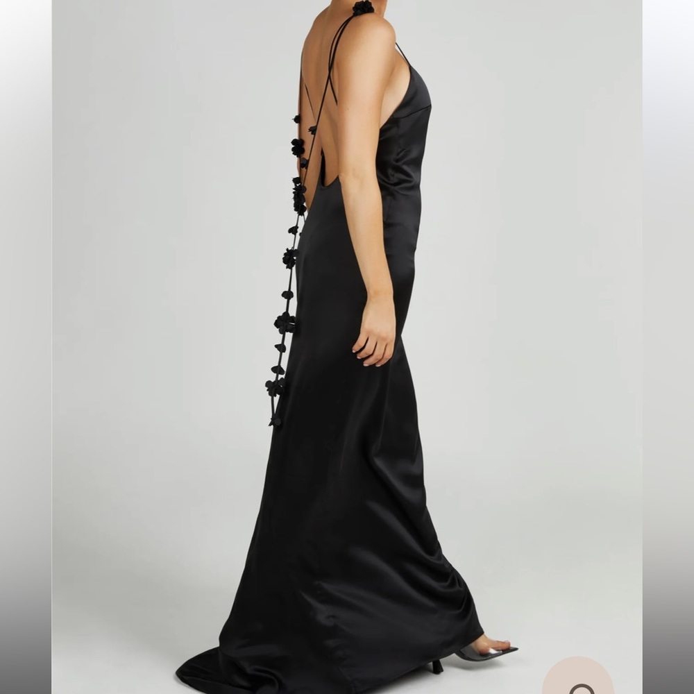 Meshki Elenora rose gown Black Medium NWT
